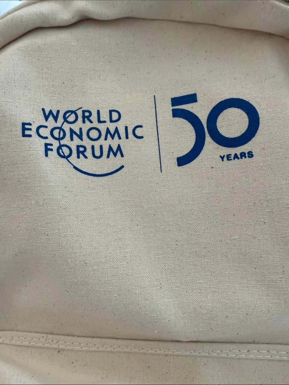 50th Anniversary Beige Canvas Backpack